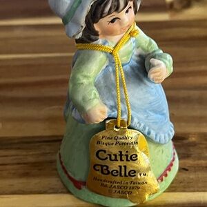 Cutie Belle Porcelain Figurine - Green and Blue